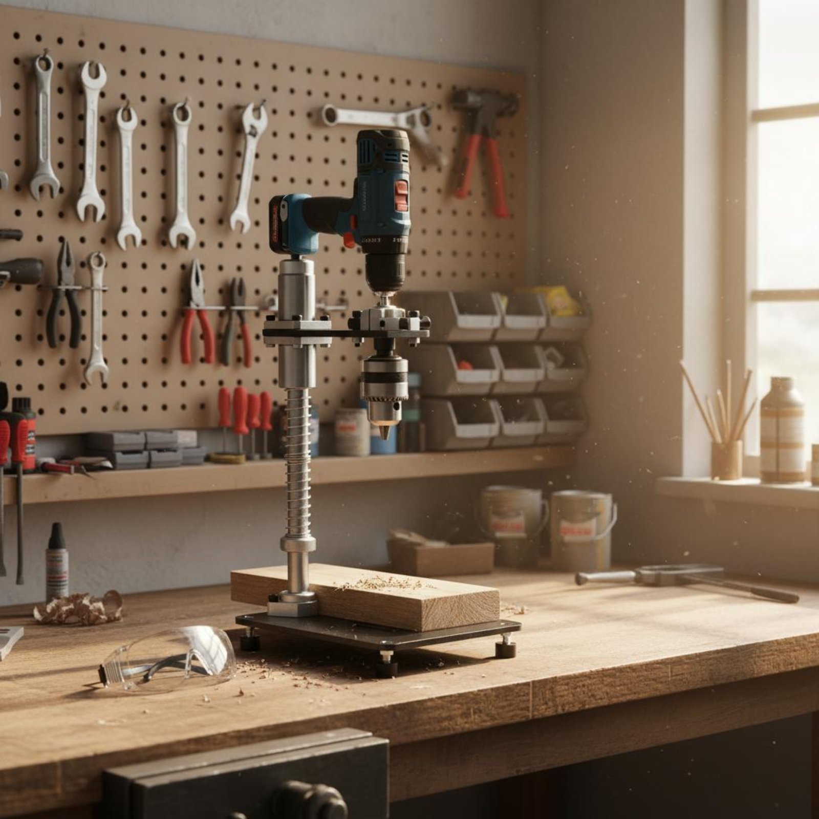 Power Tools And Hand Tools - Penyangga Bor Tangan Stabil dengan Penjepit,
