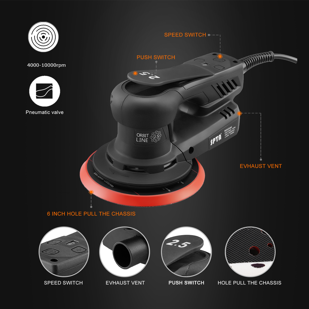SPTA 350W Mobil Listrik Mesin  - Random Orbital Sander ulasan dan harga