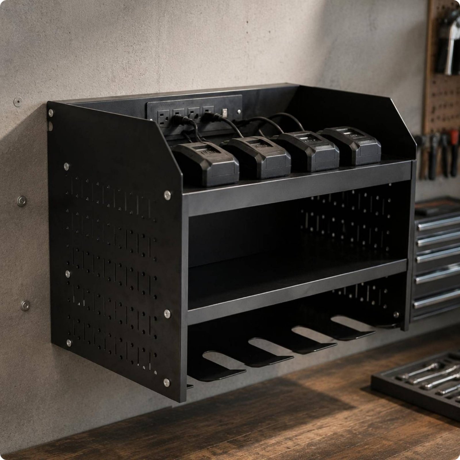 Rak Pengisi Daya Bor Listrik,  - Power Tools Organizer Diy ulasan dan harga