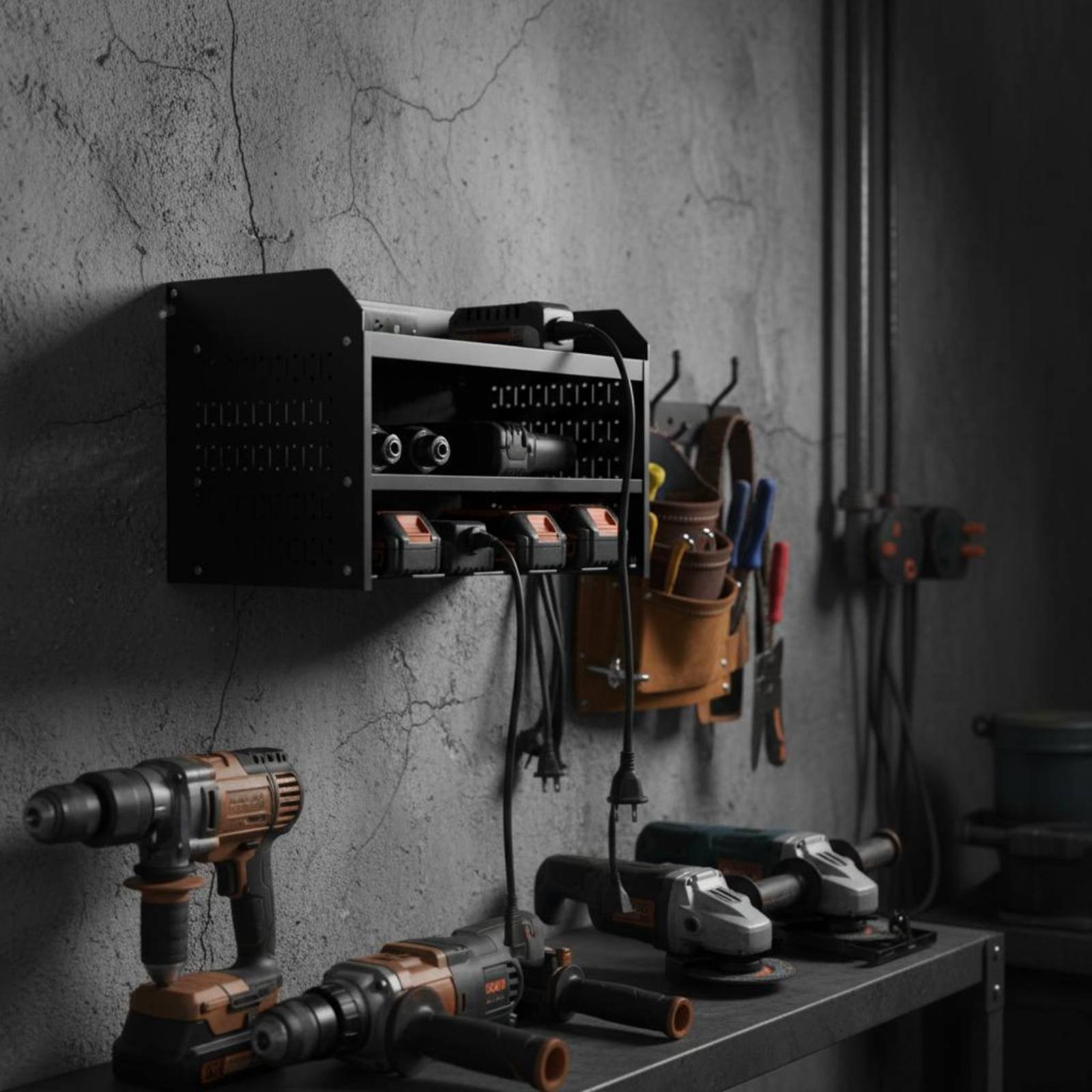 Rak Pengisi Daya Bor Listrik,  - Power Tools Organizer Diy ulasan dan harga
