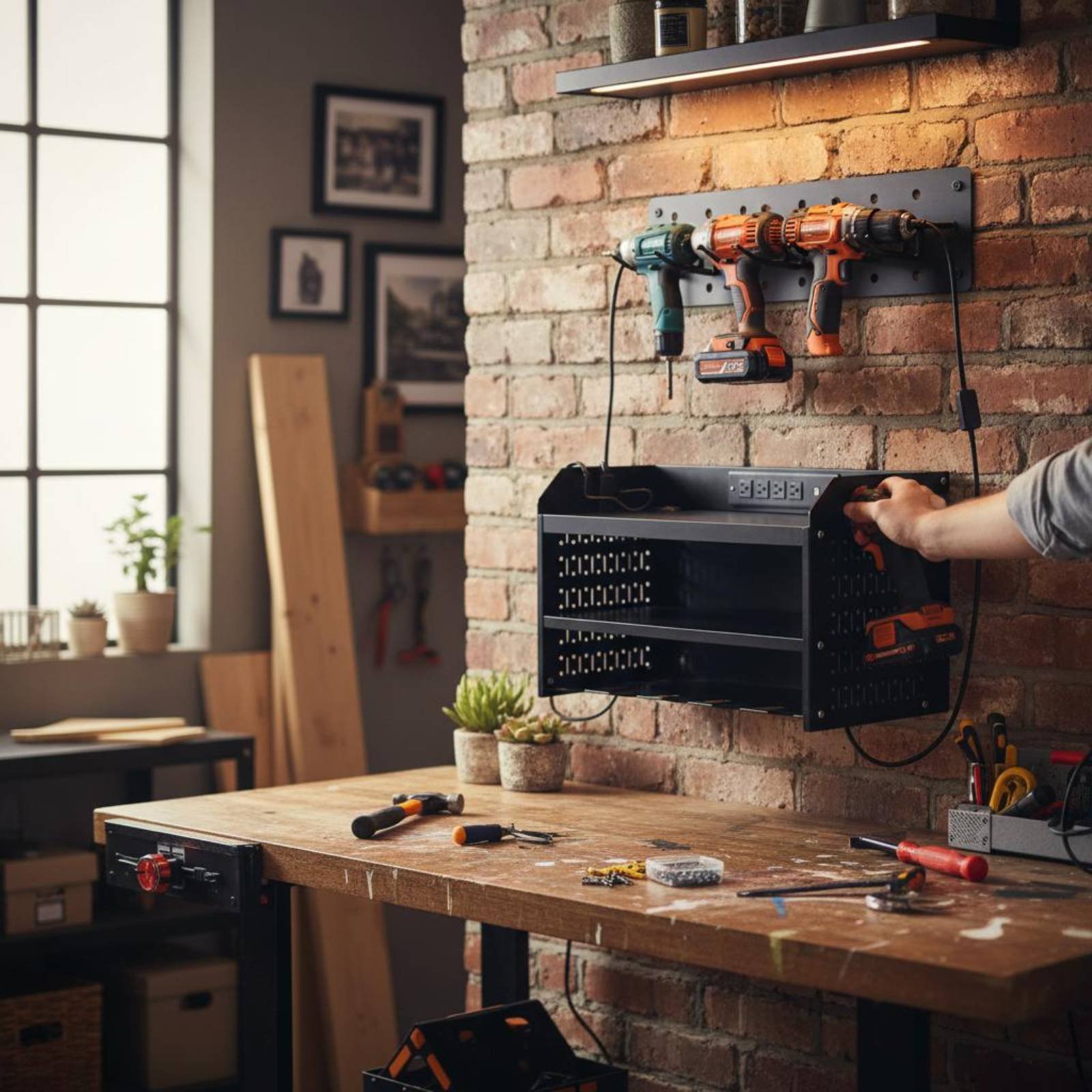 Rak Pengisi Daya Bor Listrik,  - Power Tools Organizer Diy ulasan dan harga